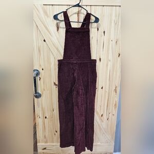 Xhilaration Burgundy Corduroy Overall Jumpsuit